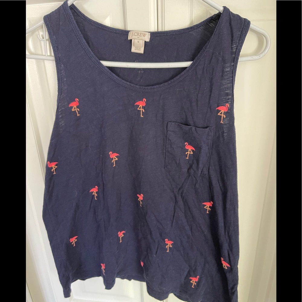 J Crew women’s flamingo‎ tank top sz M